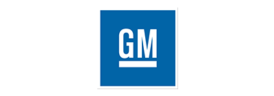 GM blue and white logo on black.