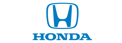 Blue Honda logo on black background.