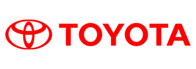 Red Toyota logo on black background.
